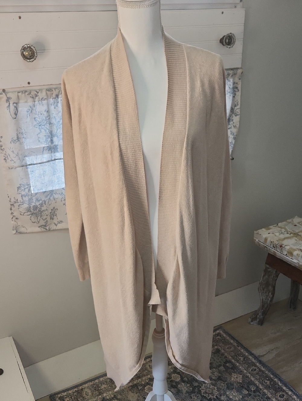 sofia by sofia vergara Cream Open-Front Draped Cardigan